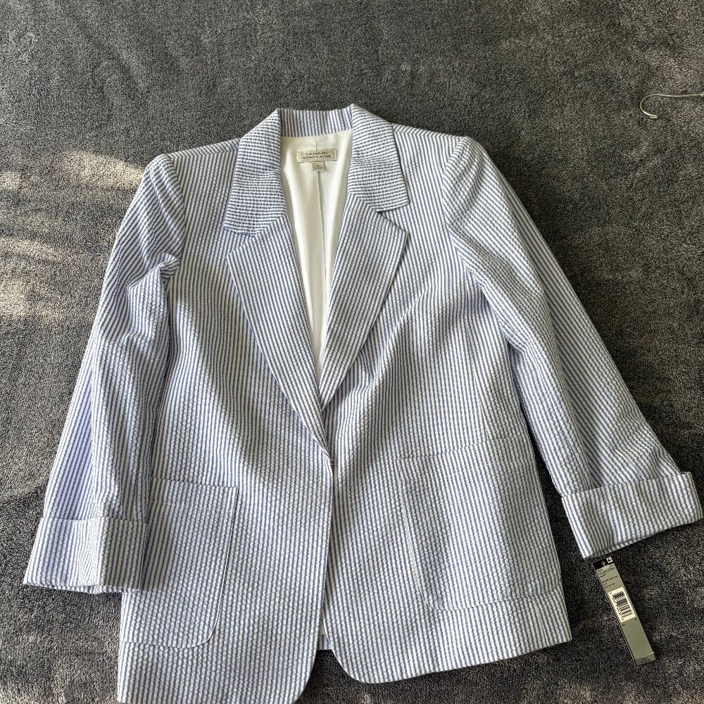 Tahari ASL Seersucker Jacket Size 8
